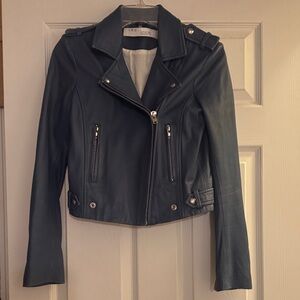 IRO Women's Blue Leather Jacket